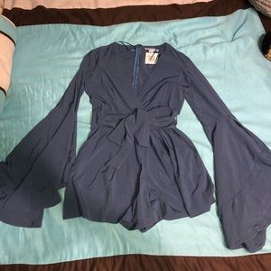elegant blue romper
